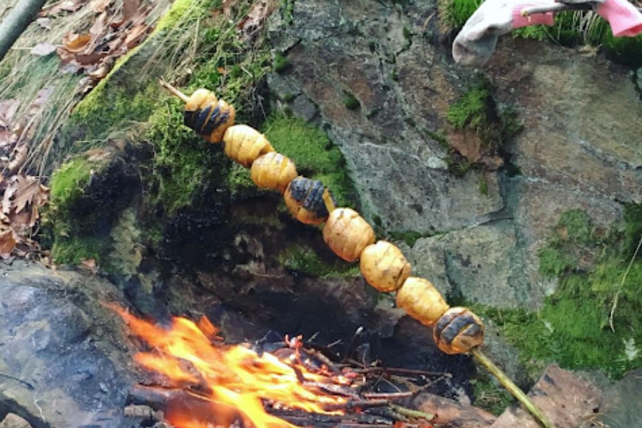 Vaření na ohni - brambory