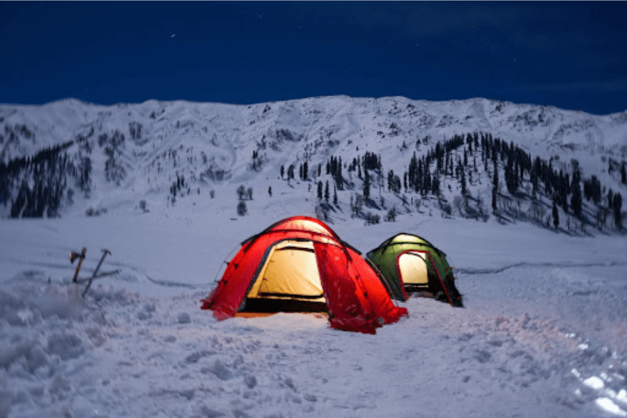 tents in the snow